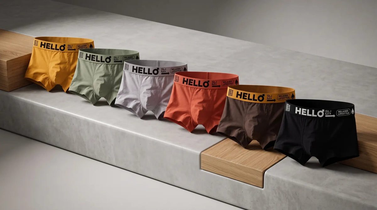 Hello Slim 6'lı erkek boxer seti — 6 farklı renk pamuklu boxer