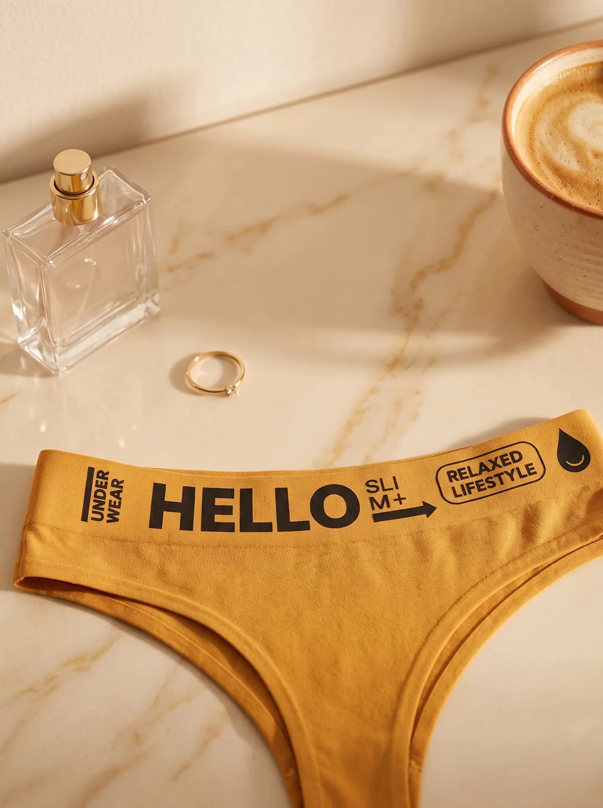Hello Slim kadın cheeky yumuşak kıvrılmayan bel lastiği makro