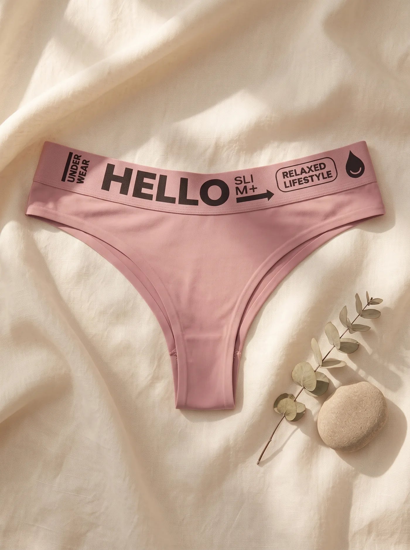 Hello Slim kadın cheeky yumuşak nefes alan pamuklu kumaş dokusu