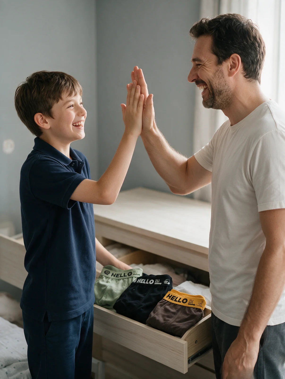 Hello Slim Kids çocuk boxer — baba ve oğlu çekmece düzeni