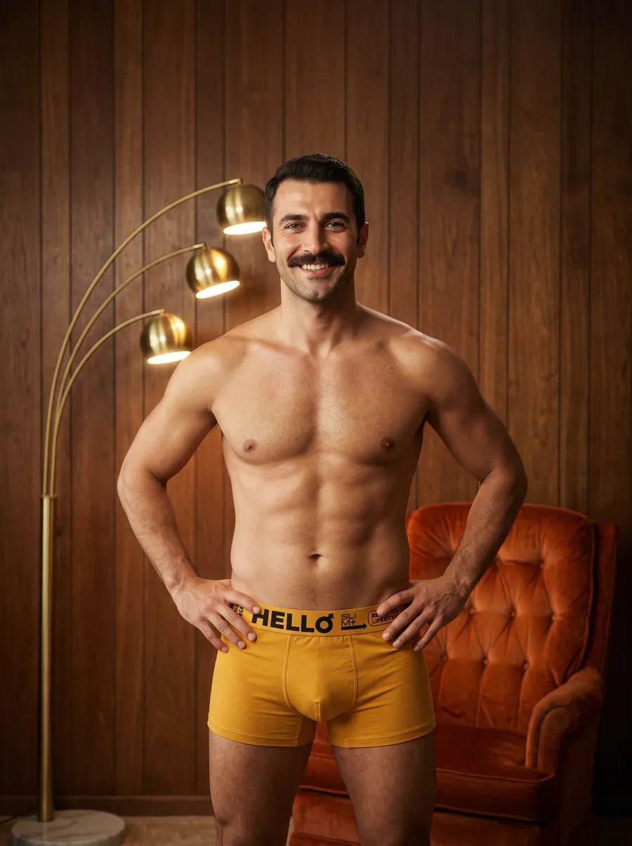 Hello Slim pamuklu erkek boxer — günlük yaşam