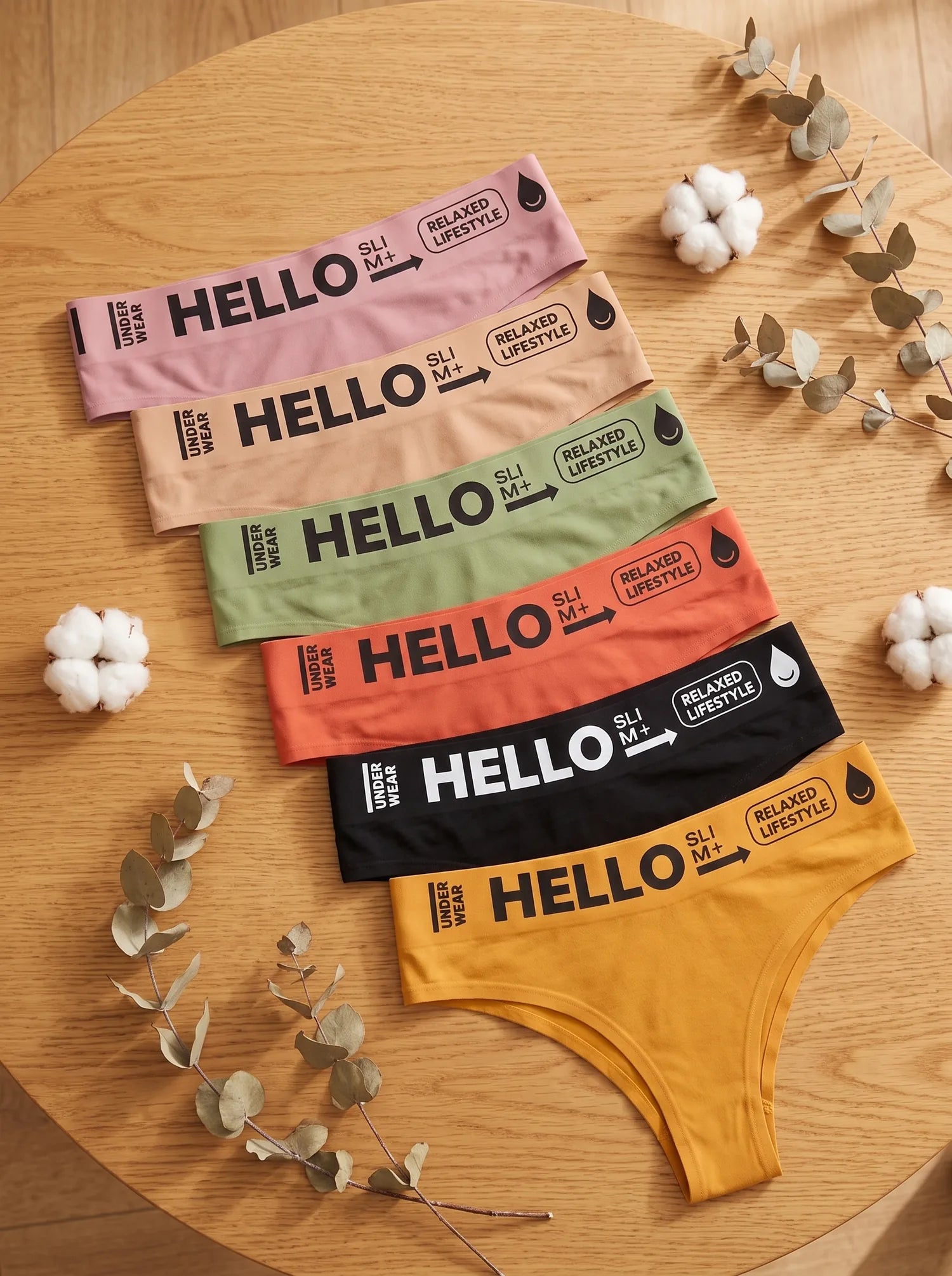 Hello Slim kadın 6'lı cheeky seti yelpaze — 6 renk lansman