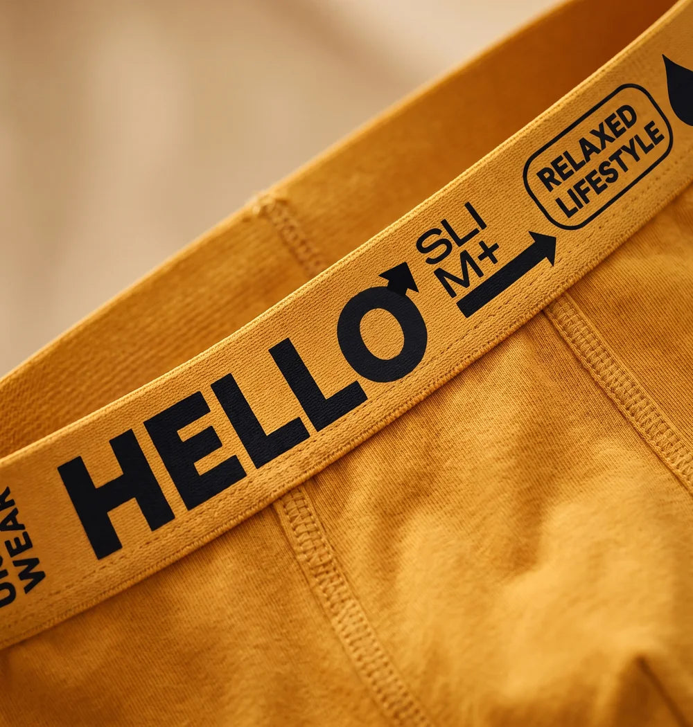 Hello Slim 3,7 cm kıvrılmayan dokuma boxer lastiği ve logo baskısı