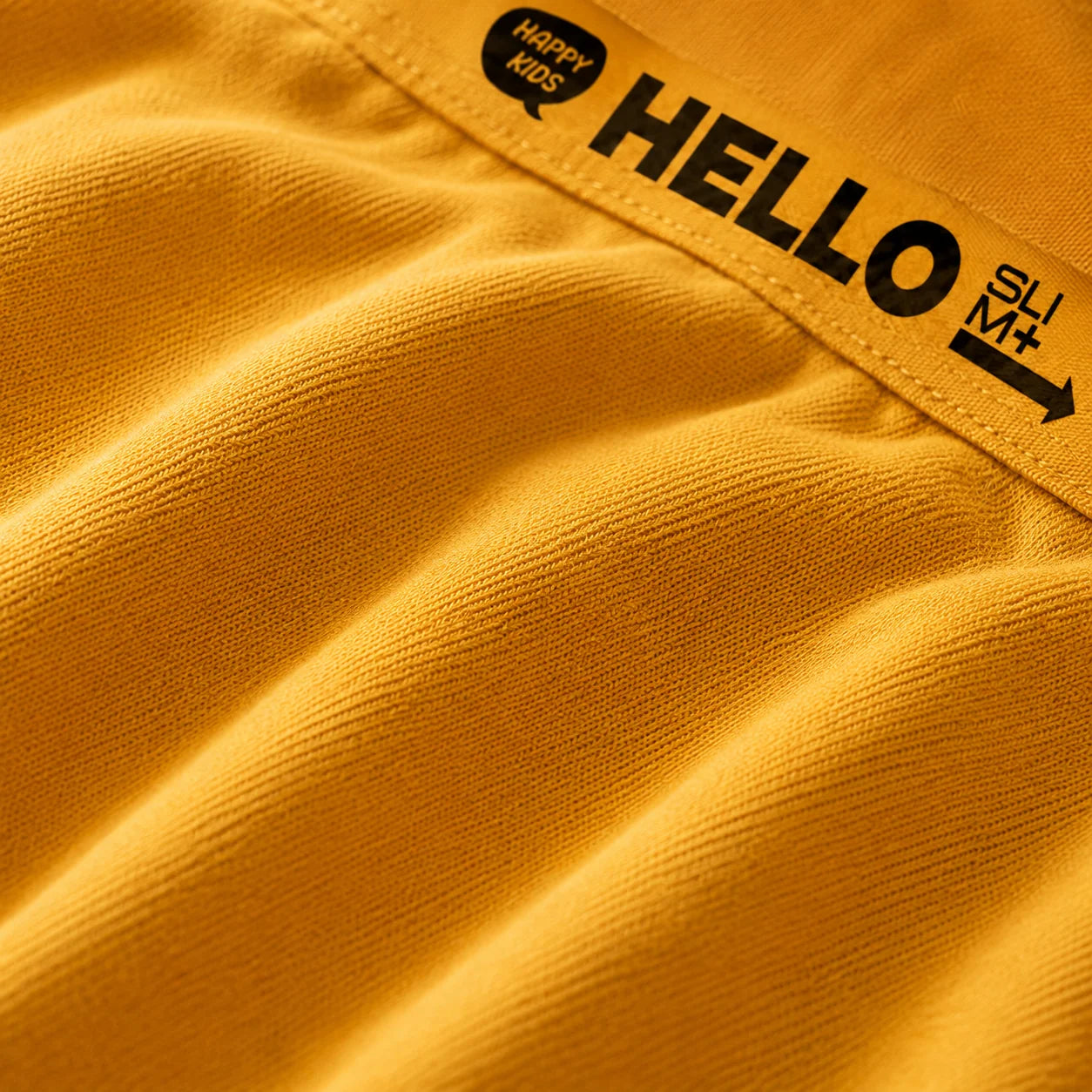 Hello Slim Kids çocuk boxer — pamuklu kumaş dokusu makro