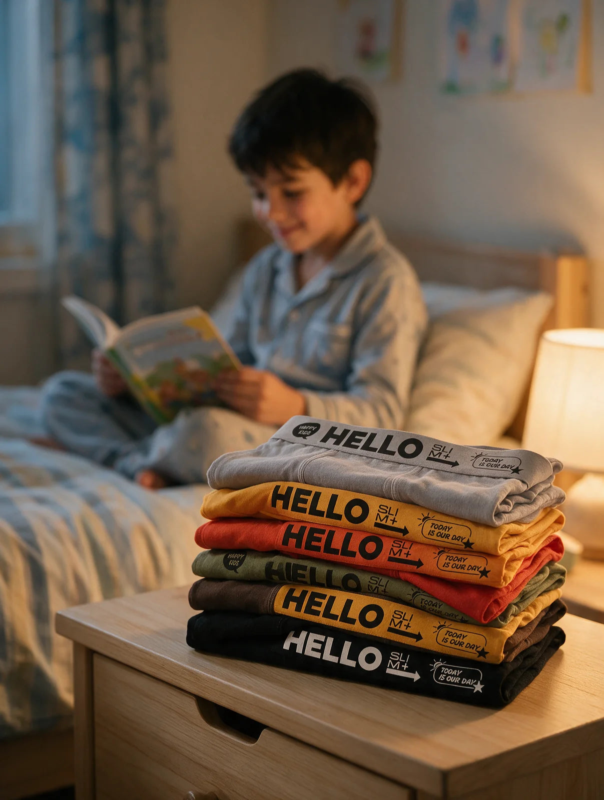 Hello Slim Kids çocuk boxer — pijama saati