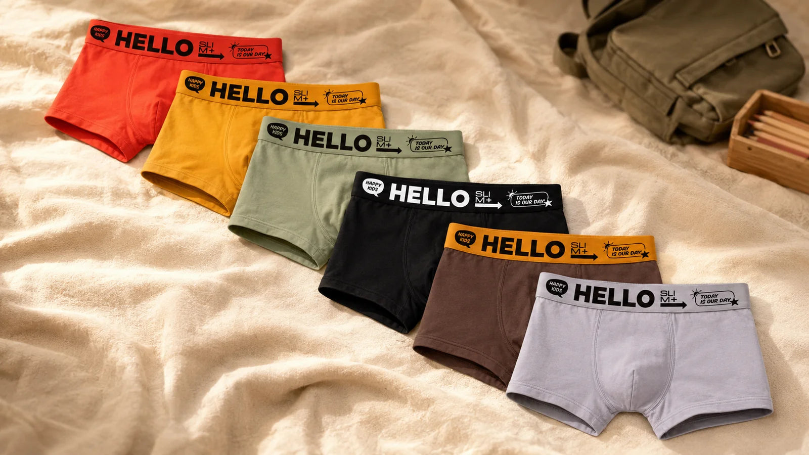 Hello Slim Kids 6'lı çocuk boxer seti